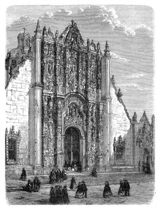 Eingang zur Kathedrale von Mexiko-Stadt, spätes 19. Jahrhundert von Unbekannt