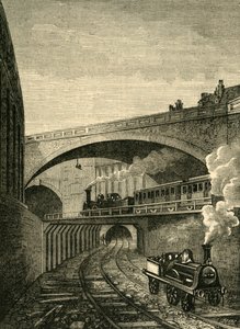 Eingang zum Clerkenwell-Tunnel von der Farringdon Street, ca. 1876