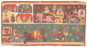 Episoden aus Krishnas Leben: Folio aus einem Bhagavata Purana, ca. 1700