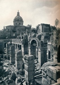 Ausgrabungen des Forums von Julius Caesar in Rom, um 1932