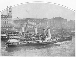 Ausflugsdampfer verlassen Fresh Wharf, London Bridge, um 1903 von Unbekannt