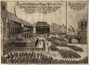 Hinrichtung von 27 protestantischen Führern auf dem Altstädter Ring in Prag am 21. Juni 1621, 1621 von Unbekannt