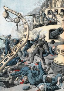 Explosion auf einem russischen Kriegsschiff, Russisch-Japanischer Krieg, 1904-5