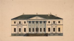 Fassade des Hauses im Golitsyn Petrovo-Dalneye Anwesen von Unbekannt