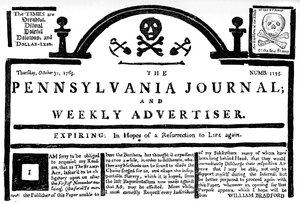 Faksimile des Pennsylvania Journal zum Stempelgesetz, 1765 um 1880 von Unbekannt