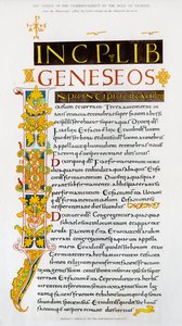 Faksimile des Beginns des Buches Genesis, 1840 von Unbekannt