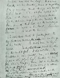 Faksimile-Seite des Manuskripts für Indian Summer of a Forsyte, von John Galsworthy, 1918, 1928 von Unbekannt