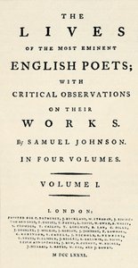 Faksimile-Titelseite reduziert von Johnsons Lives of the Poets - als separat neu aufgelegt