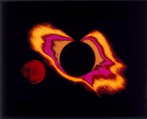 Falschfarbenfotografie von Sonne und Mond, um 1970er Jahre von Unbekannt