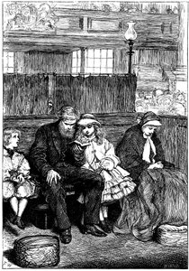 Familie beim Sonntagsgottesdienst in ihrer Box-Pew, London, 1862 von Unbekannt