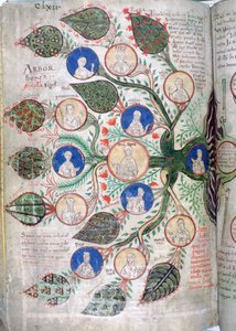 Stammbaum, eine Seite aus Liber Floridus, 12. Jahrhundert von Unbekannt
