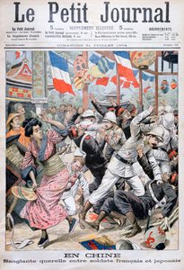 Kampf zwischen französischen und japanischen Soldaten während des Russisch-Japanischen Krieges, China, 1904 von Unbekannt