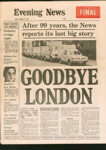 Letzte Ausgabe der Evening News Zeitung, 1980 von Unbekannt
