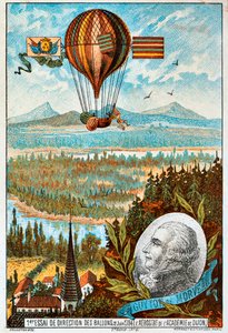Erster Versuch von Guyton de Morveau, einen Ballon zu lenken, Dijon, Frankreich, 1784