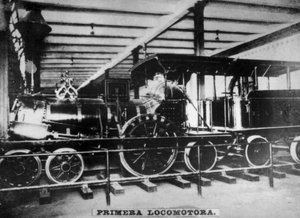 Erste Lokomotive, Kuba, 19. Jahrhundert von Unbekannt