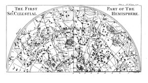 Erster Teil der Sternkarte der südlichen Himmelshemisphäre mit Sternbildern, 1747