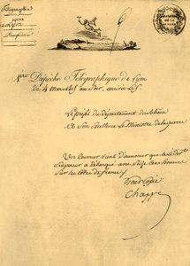 Erste Telegraphenmeldung aus Lyon, 4. März 1815, 1921