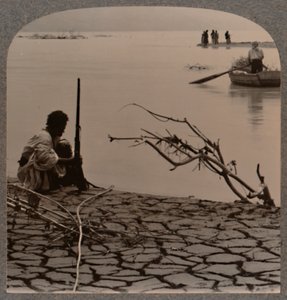 Fischer am Toten Meer: zeigt Risse am Ufer, um 1900 von Unbekannt