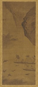 Fischen mit Kormoranen, Qing-Dynastie, 17. Jahrhundert von Unbekannt