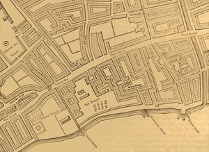 Fleet Street, The Temple, usw., aus einer Karte von London, veröffentlicht 1720, 1897