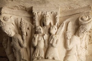 Fleury-Abtei Basilika Vorhalle Kapitell Saint Benoit sur Loire Frankreich