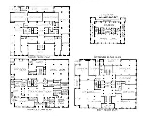 Grundrisse, das Fraternity Clubs Gebäude, New York City, 1924 von Unbekannt