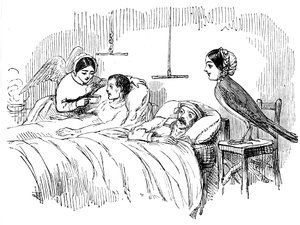 Florence Nightingale beobachtet eine Krankenschwester bei der Arbeit, 1854