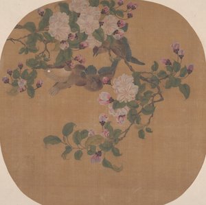 Blumen mit Vögeln