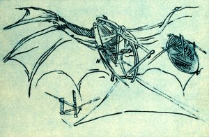 Flugmaschine entworfen von Leonardo da Vinci, ca. 1485, 1932 von Unbekannt