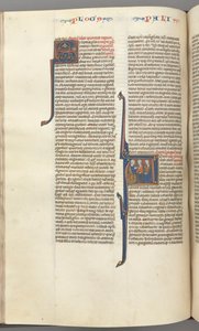 Fol. 148v, Chroniken I, historisierte Initiale A, drei Nachkommen Adams, ca. 1275-1300 von Unbekannt