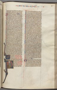 Fol. 456r, Timotheus I., historisierte Initiale P, Paulus sitzend, ca. 1275-1300