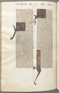 Fol. 481v, Judas, historisierte Initiale I, Judas mit einer Schriftrolle, ca. 1275-1300