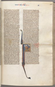 Fol. 98r, Könige I, historiierte Initiale F, Elkanah und Hannah knien vor einem Altar..., ca. 1275-13