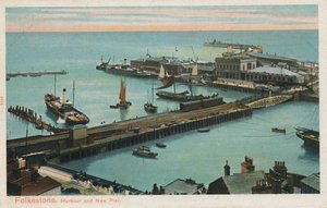 Folkestone. Hafen und neuer Pier, spätes 19. - frühes 20. Jahrhundert