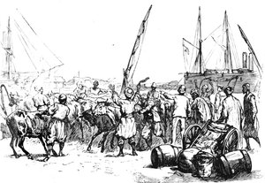 Nahrung für die Truppen: Viehlandung in Port Said von Unbekannt