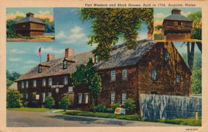 Fort Western und Blockhäuser, Augusta, Maine, 1920er Jahre von Unbekannt