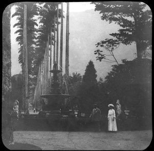 Brunnen der Musen, Botanischer Garten Rio de Janeiro, Brasilien, spätes 19. oder frühes 20. Jahrhundert