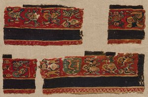 Vier Fragmente der Clavi einer Tunika, 400-600
