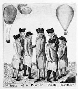 Gleich und Gleich gesellt sich gern, eine Gruppe von Aeronauten, ca. 1785 von Unbekannt