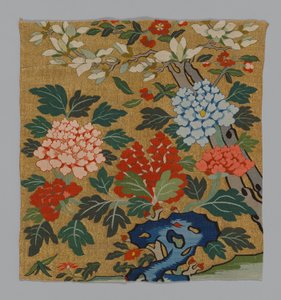 Fragment eines Stuhlpanels K’assu, China, Qing-Dynastie von Unbekannt
