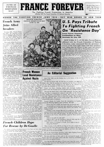 Frankreich für immer, Zeitung, 18. Juni 1944 von Unbekannt