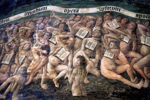 Frankreich, Tarn, Albi, Kathedrale Sainte-Cecile, Fresko des Jüngsten Gerichts, - (1474-Ende des 15. Jahrhunderts), der Abstieg in die Unterwelt, Detail von Unbekannt