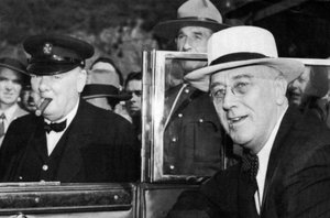 Franklin D. Roosevelt und Winston Churchill treffen sich in Quebec, Kanada, 1944 von Unbekannt
