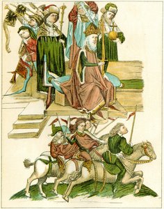 Friedrich I. erhält Brandenburg Kopie einer Illustration aus der Richentals illustrierten Chronik, ca. 1440 von Unbekannt