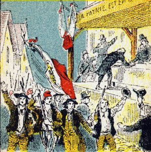 Französische Revolution: Die freiwilligen Korollierungen der Revolutionäre (Illustration aus „Histoire de France“) von Unbekannt
