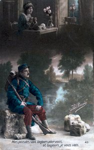 Französische Postkarte aus dem Ersten Weltkrieg, 1914-1918 von Unbekannt