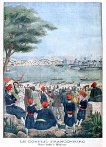 Französische Flotte bei Mytilene, Lesbos, 1901