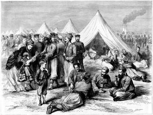 Französisches Kriegsgefangenenlager in Wahn, bei Köln, Deutsch-Französischer Krieg, 1870
