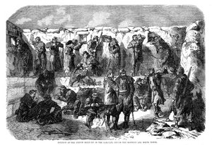 Französischer Schützengraben in der Parallele vor dem Mamelon und dem Weißen Turm, Sewastopol, Krimkrieg, 1855 von Unbekannt