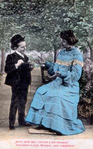Französische romantische Postkarte, um 1900
